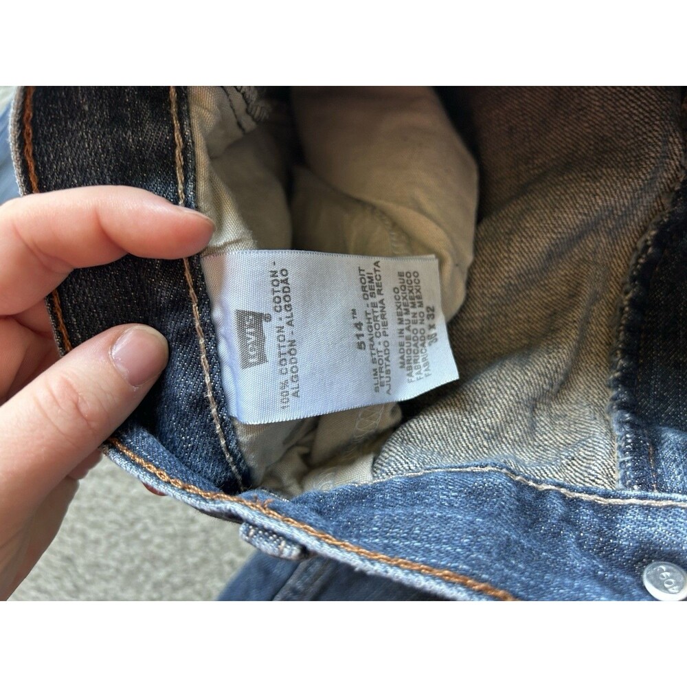 Levis 514 Straight Leg Jeans Men's 36x32 Light Wash Blue Denim - Picture 5 of 7